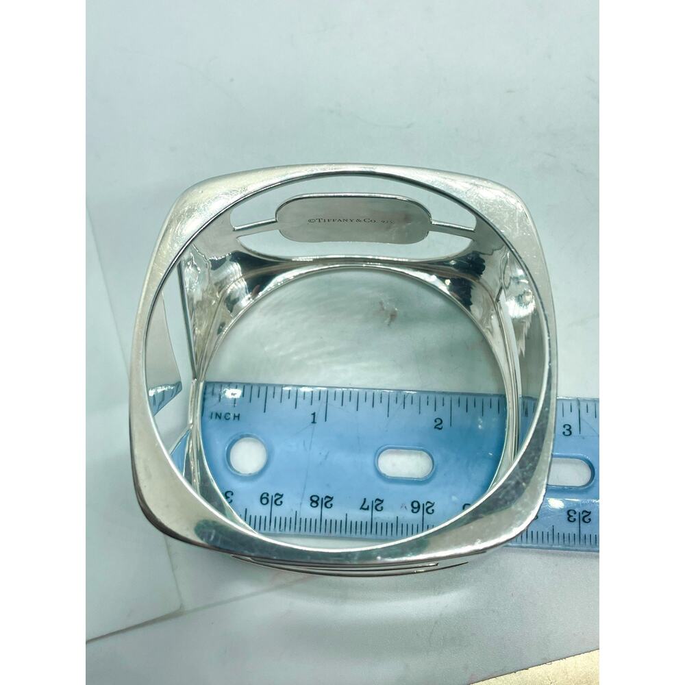 Tiffany & Co. Love Era Stencil Cuff Bangle Bracelet Silver Wrist Size 6.25-6.75" - Picture 10 of 16